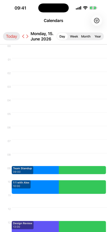ReciproCal calendar view